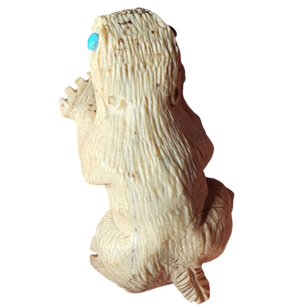 Native American Zuni Reptile Fetish Carving Turquoise Totem Southwest Art Signed - Picture 2 of 10
